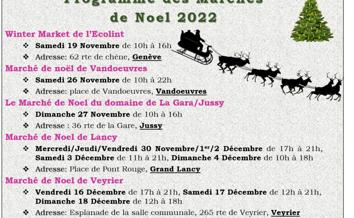 Programme des Marchés de Noel 2022